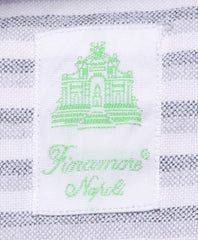 Finamore Napoli White Striped Cotton Shirt - Extra Slim - (1503) - Parent
