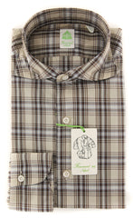 Finamore Napoli Beige Plaid Shirt - Extra Slim - (2018022616) - Parent