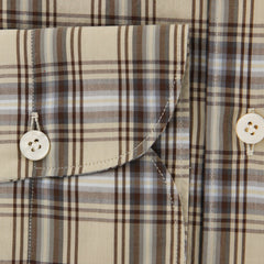 Finamore Napoli Beige Plaid Shirt - Extra Slim - (2018022616) - Parent