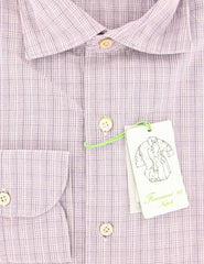 Finamore Napoli Purple Plaid Cotton Shirt - Extra Slim - (F6) - Parent