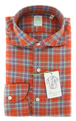 Finamore Napoli Orange Plaid Shirt - Extra Slim - (K181810) - Parent