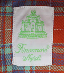 Finamore Napoli Orange Plaid Shirt - Extra Slim - (K181810) - Parent
