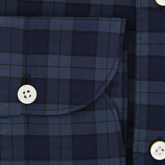 Finamore Napoli Navy Plaid Shirt - Extra Slim - (FN121310) - Parent