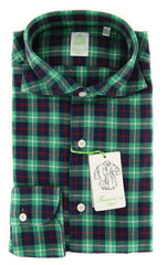 Finamore Napoli Green Plaid Shirt - Extra Slim - (F19187) - Parent
