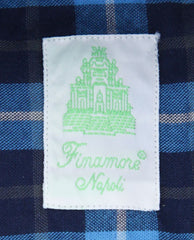 Finamore Napoli Turquoise Plaid Shirt - Extra Slim - (2018022827) - Parent