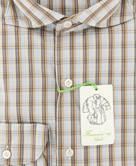 Finamore Napoli Brown Plaid Shirt - Extra Slim - (2018030220) - Parent