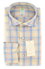 Finamore Napoli Orange Plaid Shirt - Extra Slim - 14.5/37 - (FN17613)
