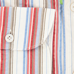 Finamore Napoli Red Striped Seersucker Shirt - Extra Slim - (OX) - Parent