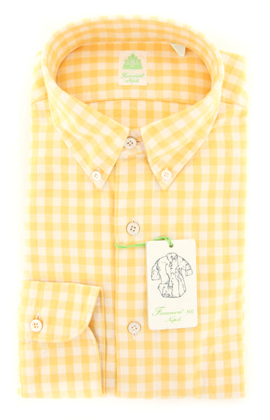 Finamore Napoli Yellow Check Shirt - Extra Slim - (2018022819) - Parent