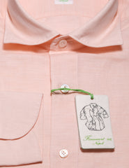 Finamore Napoli Pink Solid Cotton Blend Shirt - Extra Slim - (1497) - Parent