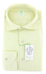 Finamore Napoli Green Check Shirt - Extra Slim - 15.5/39 - (2018022836)
