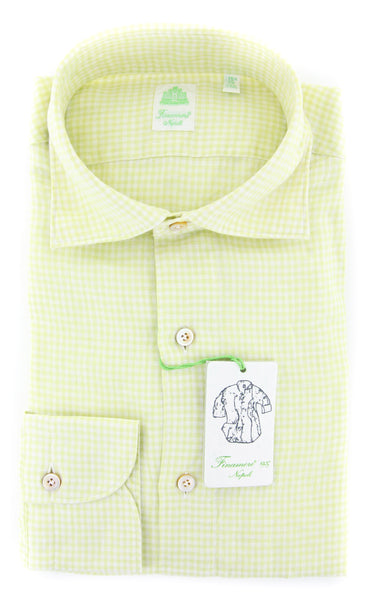 Finamore Napoli Yellow Check Shirt - Extra Slim - (FN-TOKYO4069803) - Parent