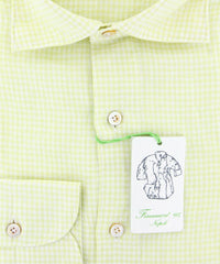 Finamore Napoli Yellow Check Shirt - Extra Slim - (FN-TOKYO4069803) - Parent