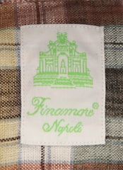 Finamore Napoli Brown Plaid Linen Shirt - Extra Slim - (QO) - Parent