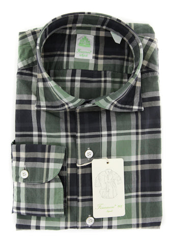 Finamore Napoli Olive Green Shirt - Extra Slim