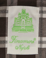 Finamore Napoli Brown Check Shirt - Extra Slim - (FN044044) - Parent