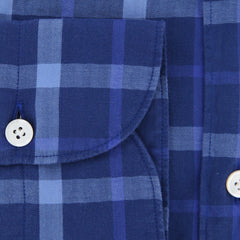 Finamore Napoli Blue Check Shirt - Extra Slim - (FN044063) - Parent