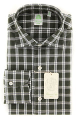 Finamore Napoli Green Check Shirt - Extra Slim - (FN044074) - Parent