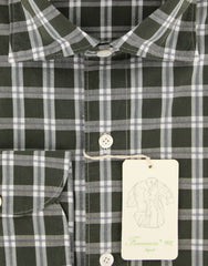 Finamore Napoli Green Check Shirt - Extra Slim - (FN044074) - Parent