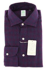 Finamore Napoli Purple Fancy Shirt - Extra Slim - 16/41 - (2018031317)