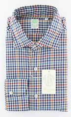 Finamore Napoli Navy Blue Check Shirt - Extra Slim - (201803136) - Parent