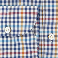 Finamore Napoli Navy Blue Check Shirt - Extra Slim - (201803136) - Parent