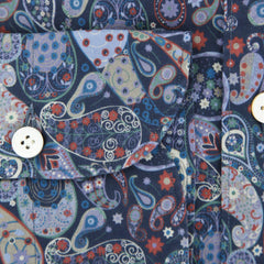 Finamore Napoli Navy Blue Paisley Shirt - Extra Slim - (2018022824) - Parent