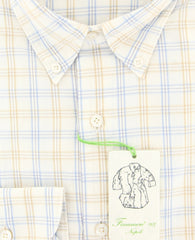 Finamore Napoli Light Blue Plaid Shirt - Extra Slim - (2018030217) - Parent