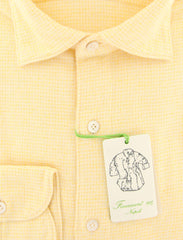 Finamore Napoli Yellow Houndstooth Shirt - Extra Slim - (FN-TOKYO5103001) - Parent