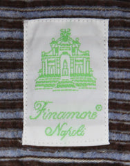 Finamore Napoli Brown Striped Shirt - Extra Slim - (2018030221) - Parent