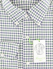 Finamore Napoli Dark Green Check Cotton Shirt - Extra Slim - (F3) - Parent