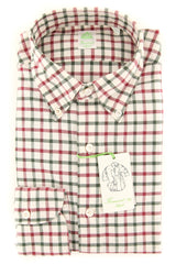 Finamore Napoli Cream Check Shirt - Extra Slim - 15.5/39 - (201802282)