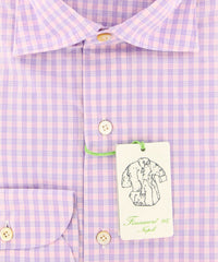 Finamore Napoli Pink Check Shirt - Extra Slim - (201802288) - Parent