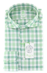 Finamore Napoli Green Plaid Shirt - Extra Slim - 16/41 - (2018031324)