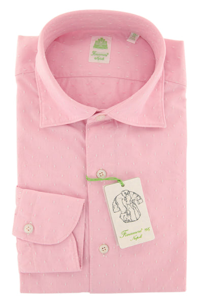Finamore Napoli Pink Polka Dot Cotton Shirt - Extra Slim - (PD) - Parent