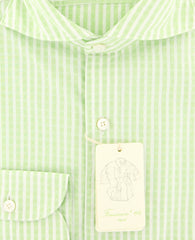 Finamore Napoli Green Striped Shirt - Extra Slim - (FNTOKYO8018716) - Parent