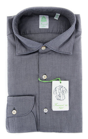Finamore Napoli Denim Blue Shirt - Extra Slim