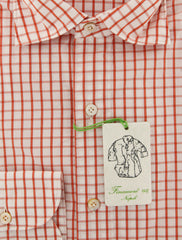 Finamore Napoli Red Window Pane Shirt - Extra Slim - (2018022624) - Parent