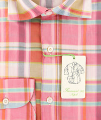Finamore Napoli Pink Plaid Shirt - Extra Slim - (2018022726) - Parent