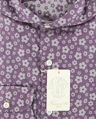 Finamore Napoli Purple Floral Shirt - Extra Slim - (F110182) - Parent