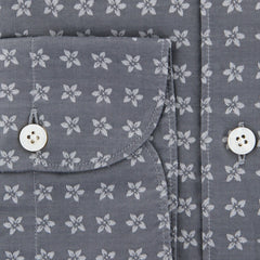 Finamore Napoli Gray Floral Shirt - Extra Slim - (2018031215) - Parent