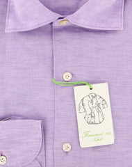 Finamore Napoli Purple Solid Shirt - Extra Slim - (2018031336) - Parent