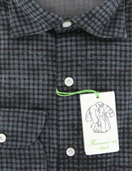Finamore Napoli Dark Green Check Shirt - Extra Slim - (2018031223) - Parent