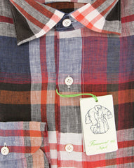 Finamore Napoli Red Plaid Shirt - Extra Slim - (2018022835) - Parent