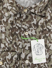 Finamore Napoli Brown Camo Shirt - Extra Slim - (K181812) - Parent