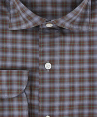 Finamore Napoli Brown Plaid Shirt - Extra Slim - (FN0810198) - Parent