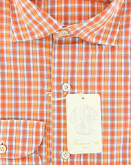 Finamore Napoli Orange Plaid Shirt - Extra Slim - (201802278) - Parent