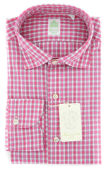 Finamore Napoli Pink Check Shirt - Extra Slim - (201802275) - Parent