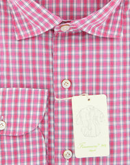 Finamore Napoli Pink Check Shirt - Extra Slim - (201802275) - Parent