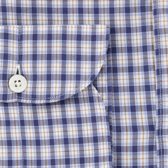 Finamore Napoli Navy Blue Plaid Shirt - Extra Slim - (201802239) - Parent